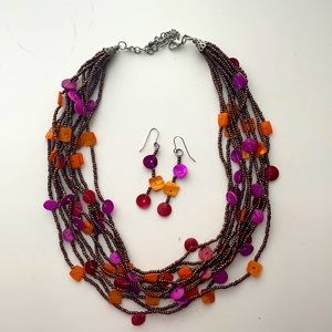 Vintage/Bohemian necklace with earrings